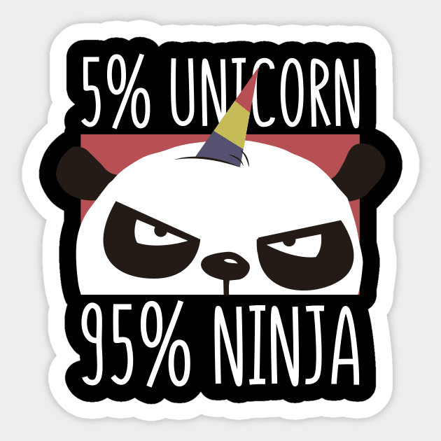 Unicorn Ninja Sticker by 2P-Design